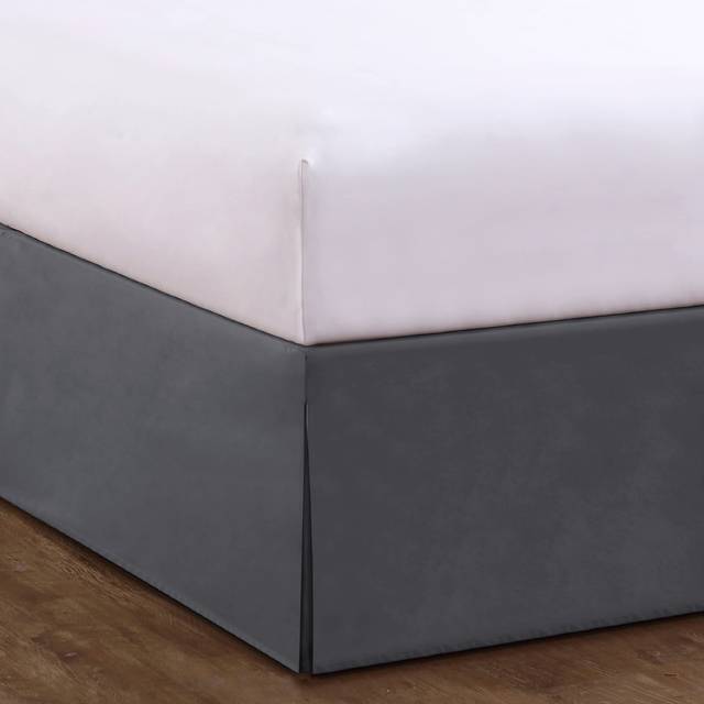 Bed Makers Never Lift Your Mattress Microfiber Wrap-Around Bed Skirt  Tailored Style  Classic 14 Inch Drop Length  King  Grey