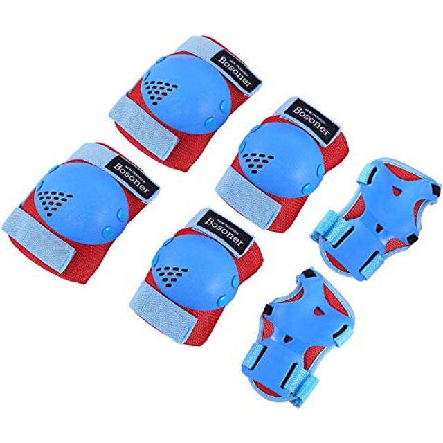 BOSONER Kids Knee Pads Set for 3-15 Year  Knee Elbow Pads and Wrist Gu