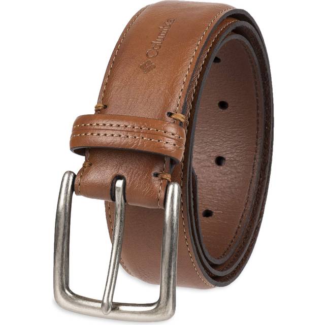 Columbia Men's Trinity Logo Belt-Casual Dress with Single Prong Buckle for Jeans Khakis
