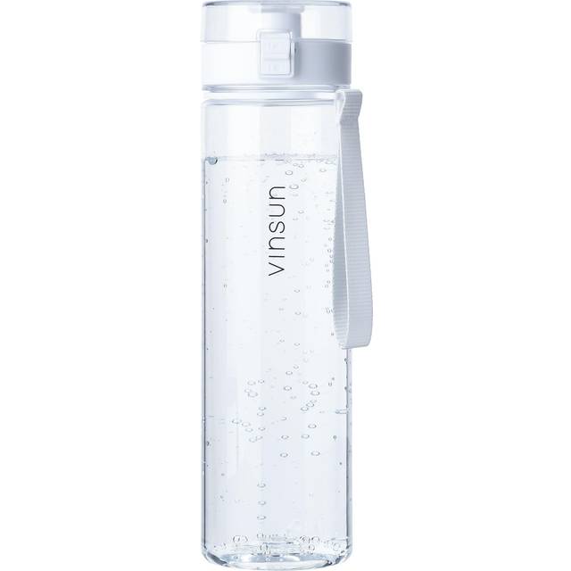Water Bottle 1L Transparent - BPA free, Leak-proof, Carbonic acid suitable, Tritan, One-Hand Operation - Drinking Bottle for Sports, Gym, Travel,