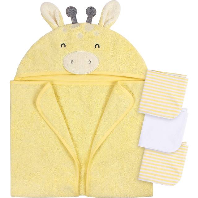 Gerber Baby 4 Piece Animal Character Hooded Towel and Washcloth Set  Y