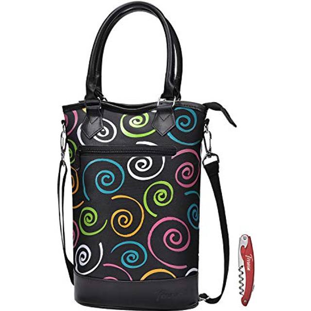 Tirrinia Insulated Wine gift carrier Tote - Travel Padded 2 Bottle Win