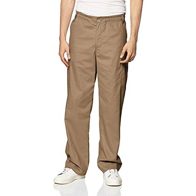 Dickies womens Signature Elastic Waist medical scrubs pants  Dark Khaki  Small Petite US