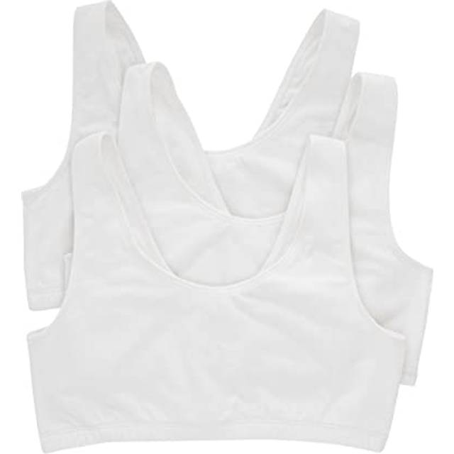 Hanes womens Cotton Pullover Bralette  3-pack Bra  3 Pack - White  Medium US