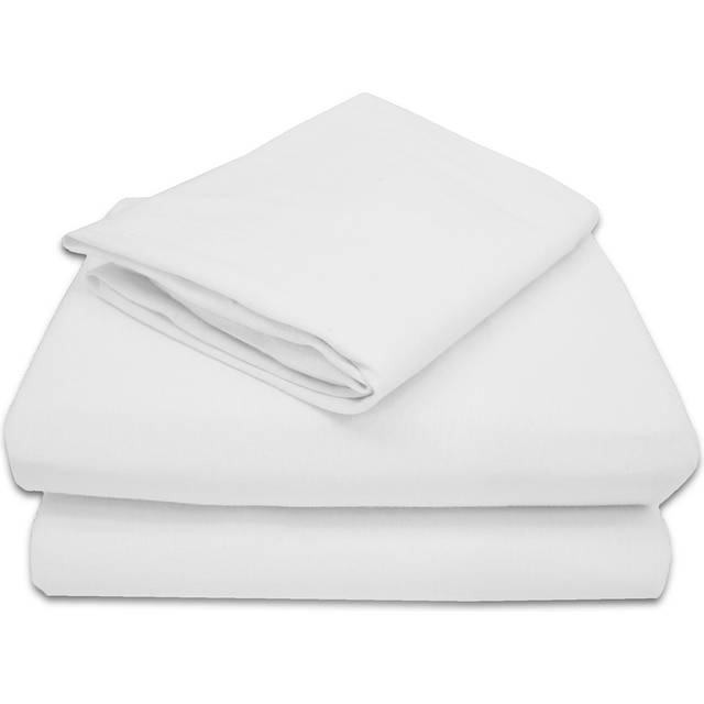 TL Care 100% Natural Cotton Jersey Knit 3-Piece Toddler Sheet Set  White  Soft Breathable  for Boys and Girls