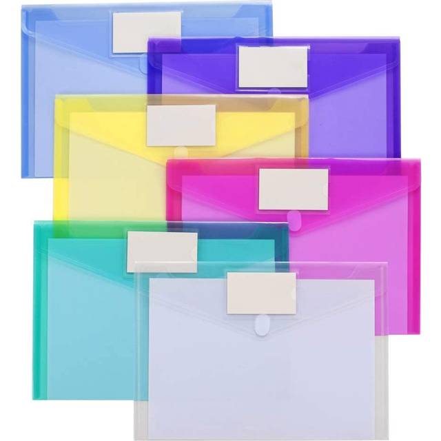 Sooez 24 Pack Plastic Envelopes Poly Envelopes  Clear Document Folders