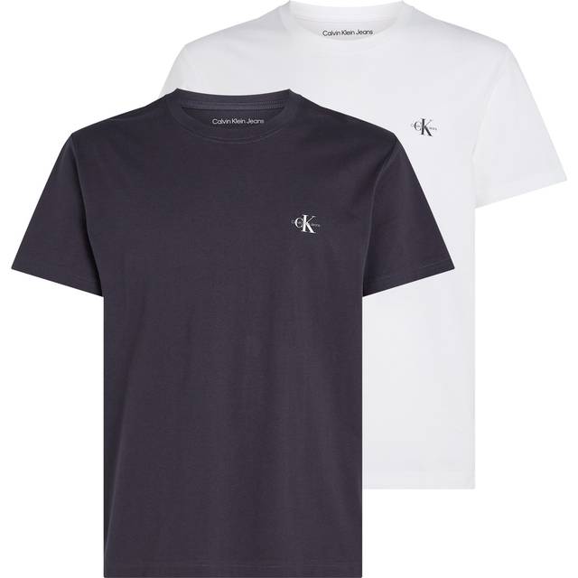 CALVIN KLEIN JEANS 2 Pack Monologo T-Shirt |Svart |M