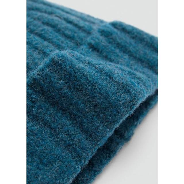 Ribbed knit beanie blue - Woman - One size - MANGO - Blue - U