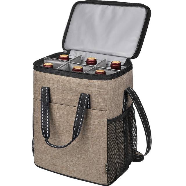 6 Bottle Wine Gift carrier  Insulated Leakproof Padded Wine Cooler Car