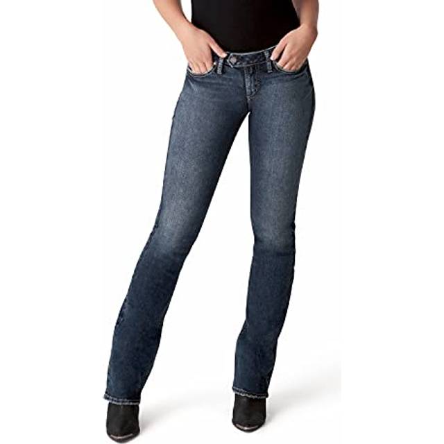 Silver Jeans Co. Women's Tuesday Low Rise Slim Bootcut Jeans  Dark Wash EGX357  28W x 31L