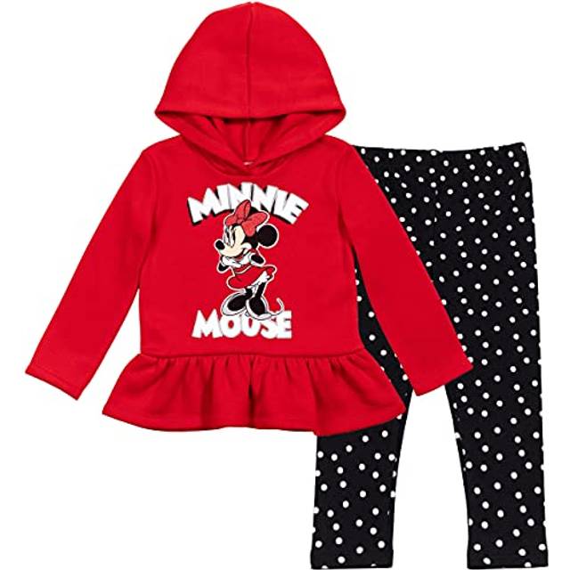 Disney Minnie Mouse Little Girls Fleece Pullover Peplum Hoodie Legging