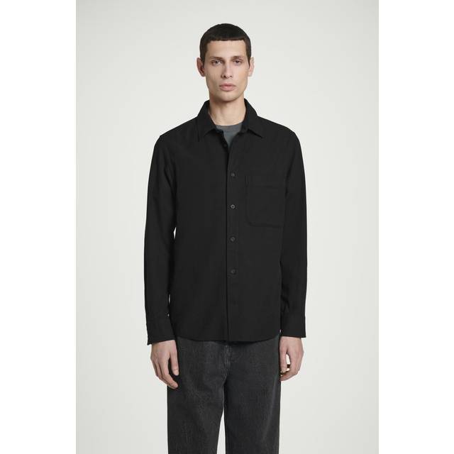 Relaxed Brushed Cotton-Blend Shirt - Black