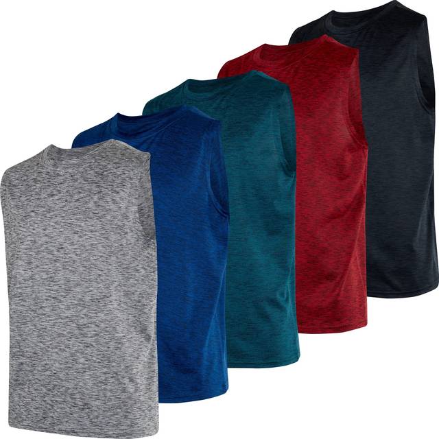 5 Pack: Boys Active Quick Dry Fit Tank Top Tops Shirts Boy Tshirts Kid