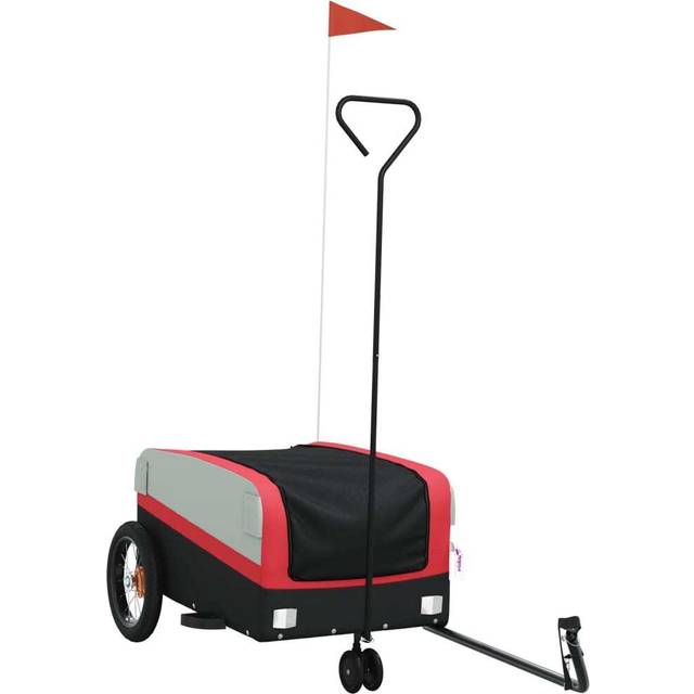 vidaXL Bike Trailer Black and Red 30 kg Iron