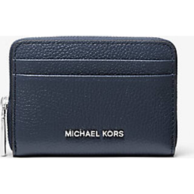 MK Jet Set Small Pebbled Leather Zip-Around Card Case - Blue - Michael Kors - ONE SIZE