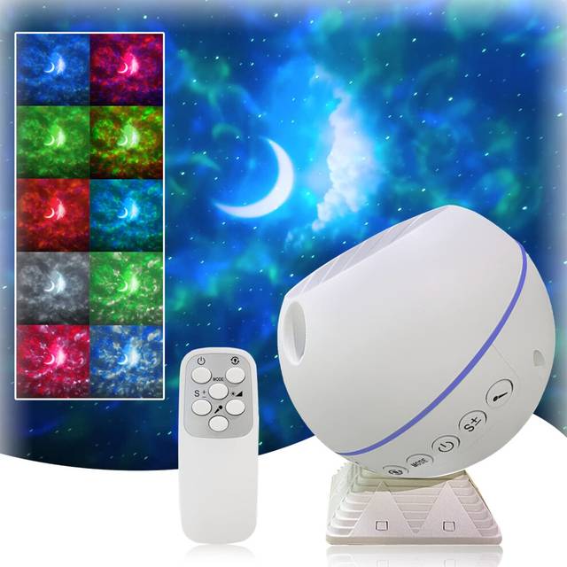 Galaxy Projector Light with Star Moon, Remote Nebula Stars Projector Night Light 10 Colors Ocean Wave, Star Projector for Bedroom Decor Gifts for Kids
