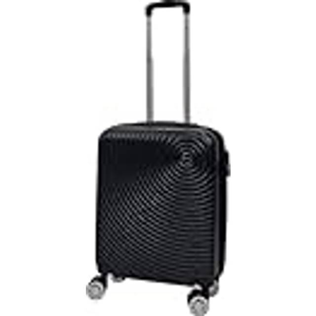 Infinity läder svart kabinväska 55 x 40 x 20 cm hårt skal ABS bagage resa lämplig för Easyjet, Ryanair, Jet 2 betald handbagage, Svart, Cabin 20", Handbagage