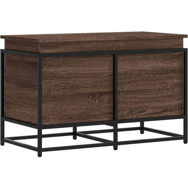 vidaXL Storage Box with Lid Brown Oak 80x40x51.5 cm Engineered Wood