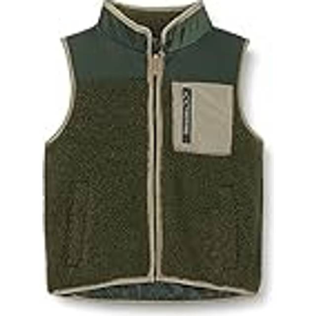 NAME IT Unisex NKNMALL Teddy Vest väst, Beetle, 116, Beetle, 116 cm
