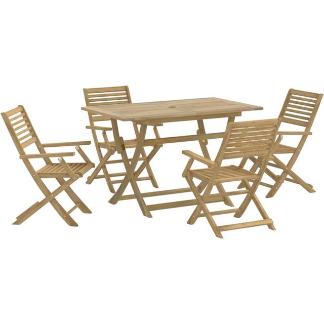 vidaXL 5 Piece Garden Dining Set Solid Wood Acacia - Brown