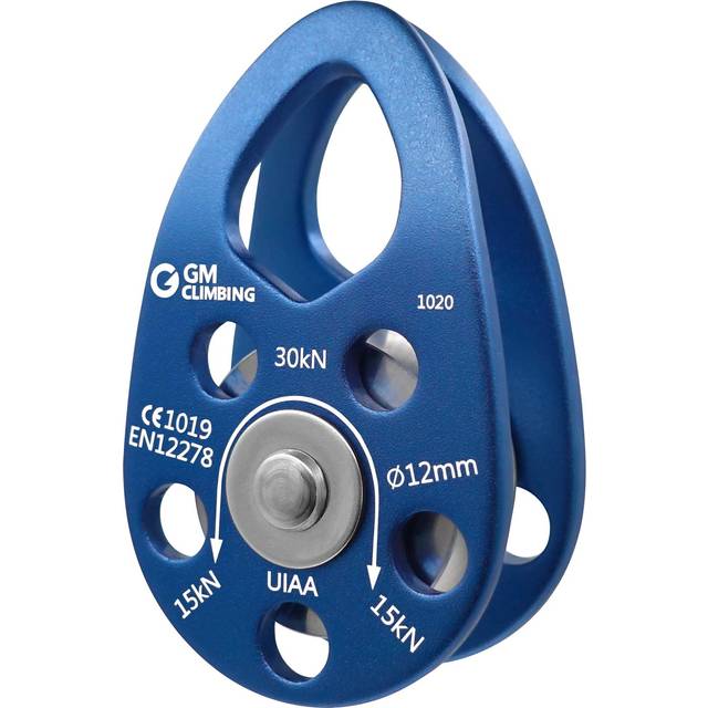 GM CLIMBING UIAA Certified 30kN Swing Cheek Micro Pulley Ball Bearing CE General Purpose Blue  One Unit