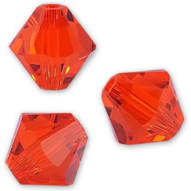 100pcs Adabele Austrian 8mm Faceted Loose Bicone Crystal Beads Light Siam Red Compatible with Swarovski Crystals 5301/5328 SSB806