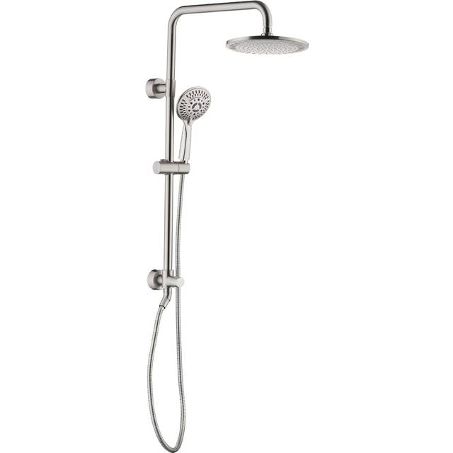 BRIGHT SHOWERS Rain System Including 9 Inch Rainfall shower head and Handheld with Height Adjustable Holder  Solid Brass Rail an