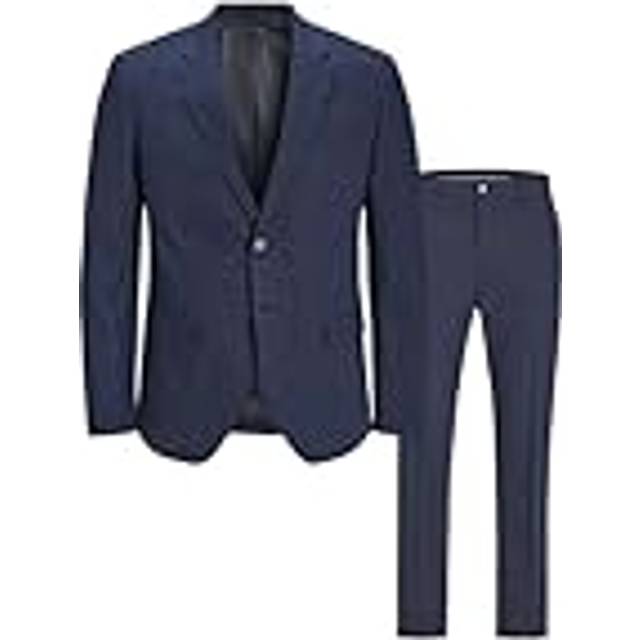 JACK & JONES JPRRIVIERA linne kostym smal passform SN PLS, Mörk marin/passform: smal passform, 70 Große Größen