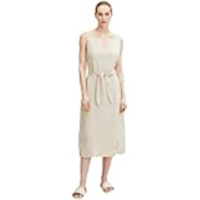 TOM TAILOR Damer linneklänning 1031792, 29517 - Sand Stone Beige, 44