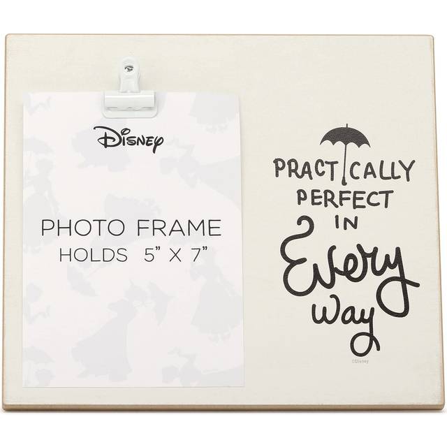 Open Road Brands Disney Mary Poppins Practically Perfect in Every Way Wood Photo Clip Frame for 5x7 Picture - Cute Mary Poppins Decor
