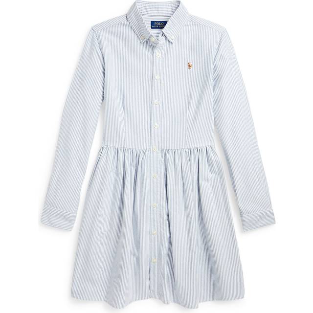 Ralph Lauren Kids' Cotton Stripe Day Dress, Bsr Blue