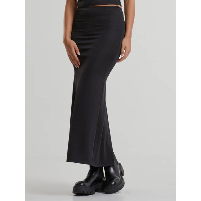 Urban Classics - Ladies Glitter Maxi Black - Skirt - black - XL - 88% Polyamide, 12% Metalized Fibre,Jersey