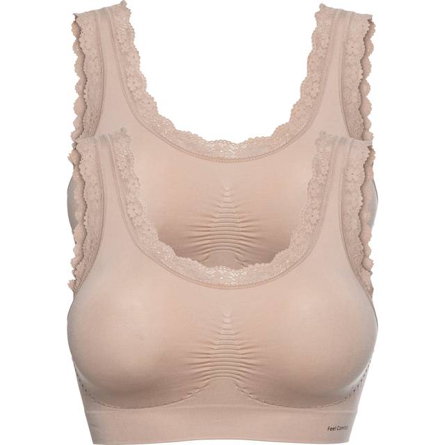 bonprix Pack of 2 Bralets - Nude