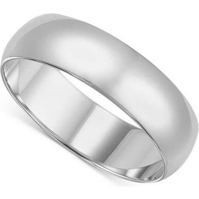 Precious Stars BR-080W-10 8 mm 14K White Gold Standard-fit Polished Wedding Band - Size 10