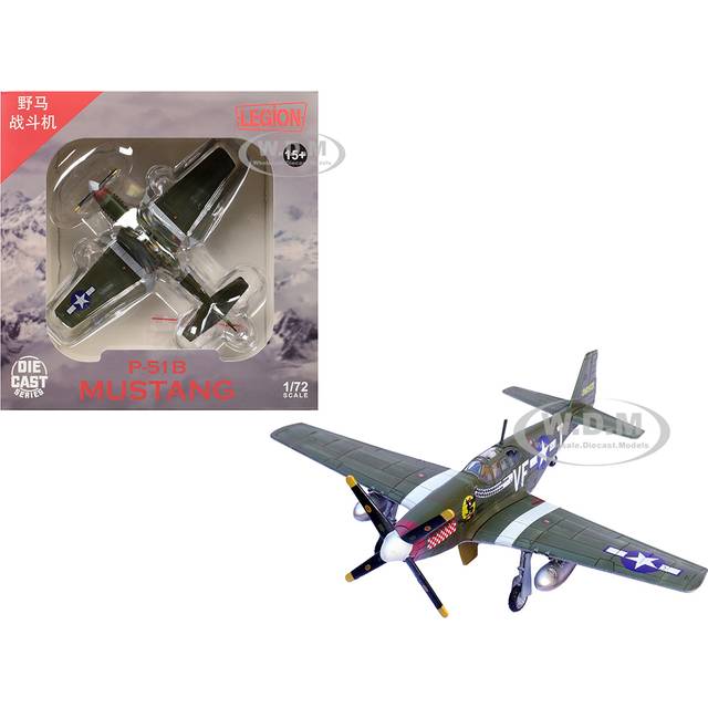 North American P-51B Mustang Aircraft "Shangri-La 336th Fighter Squadron 4th Fighter Group" (1944) United States Army Air Forces 1/72 Diecast Model A