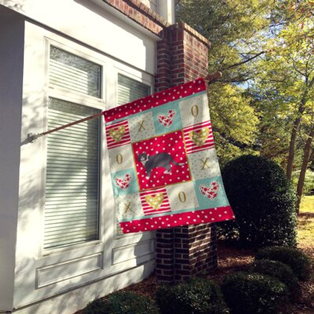 Caroline's Treasures CK5681CHF Poodle 1 Cat Love Canvas House Size Outdoor-Flags  Multicolor