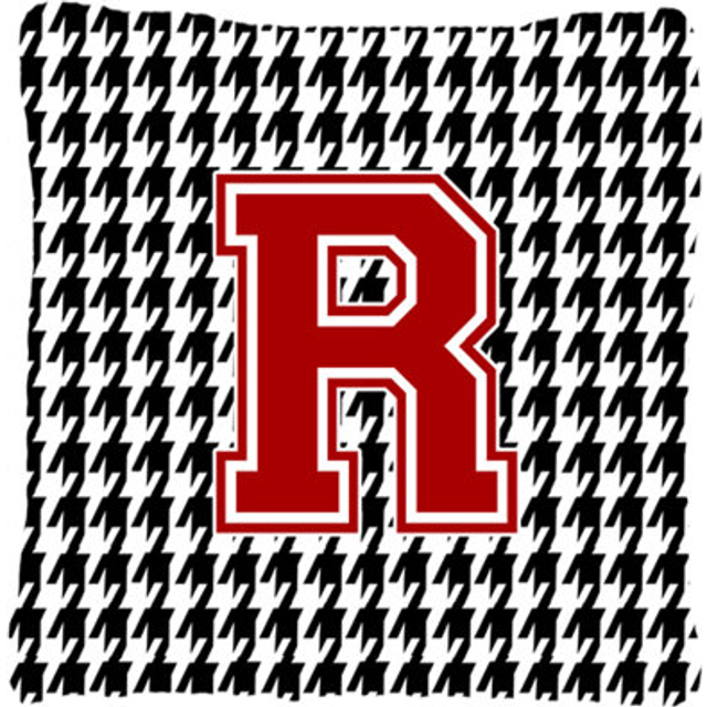 Caroline's Treasures Monogram-Initial R Houndstooth Decorative Canvas Fabric Pillow  14 x 14  Multicolor