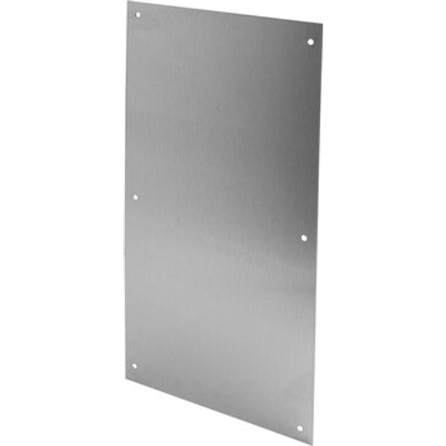 Prime-Line J 4636 Push Plate  8 x 16 In.  630 Stainless Steel (Single Pack)  Gray