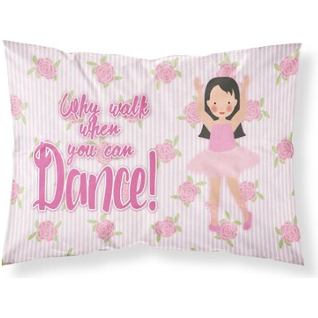 Caroline's Treasures Ballet Long Dark Hair Printed  Polyester  250 Thread count  Envelope closure Pillowcase  Standard  Multicolor