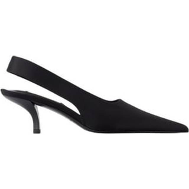 TOTEME Black Classic Satin Slingback Heels - BLACK 001 - IT 40