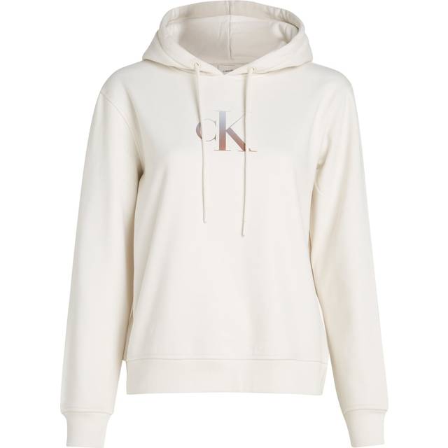 Calvin Klein, Sweatshirts & Hoodies, Dam, L, Bomull, Stilren bomullspullover - white (L)