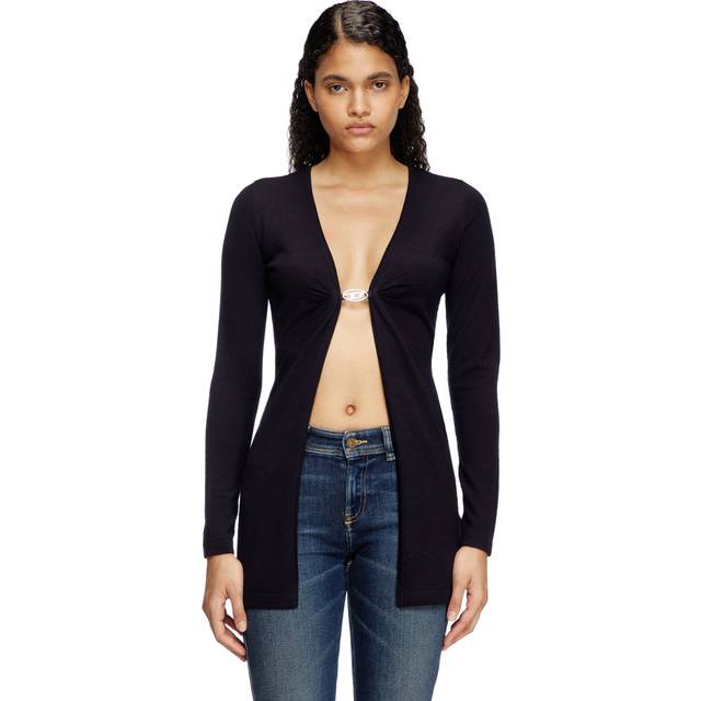 Diesel, Cardigans, female, Blue, S, Open V-Neck Cardigan Spring-Summer 2025