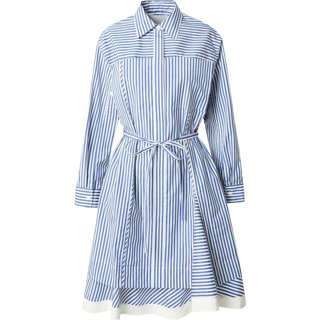 3.1 Phillip Lim Blue & White Cascade Sleeve Stripe Shirt Minidress - BLUE MULTI - US 6