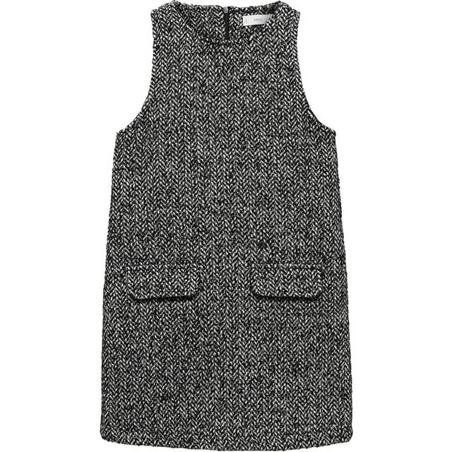 Spike stitch pinafore black - Kids - 7 - MANGO KIDS - Black