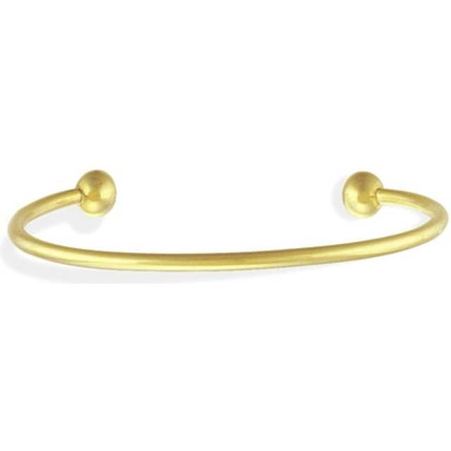 Jewelco London Ladies 9ct Yellow Gold Solid Wire Torque Bead Bangle Bracelet 3mm - BNNR02941