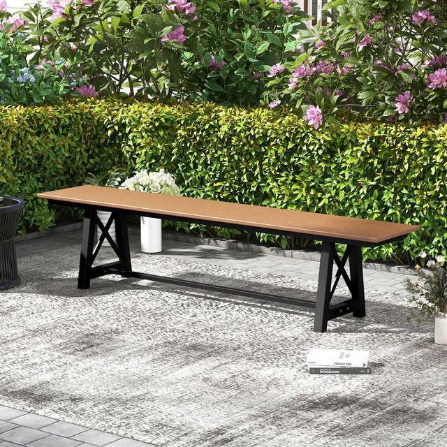 Weirton Metal Picnic Bench - Brown (16.14cm H X 72.04cm W X 13.77cm D)