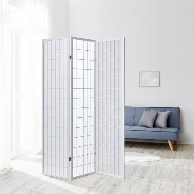 Archibald 3 - Panel Folding Room Divider - White (175cm H X 132cm W X 2.2cm D)