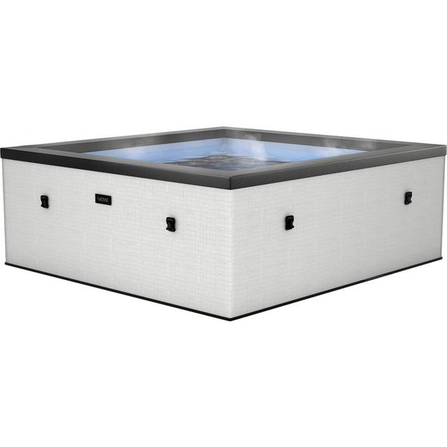 Wave Garda | 4-Person Eco Foam Hot Tub | Integrated Heater - Pebble White (70cm H X 160cm W X 160cm D)