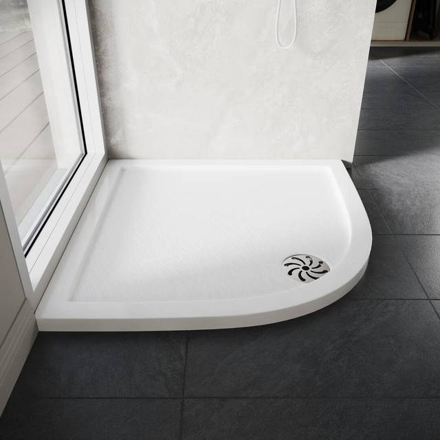 Hildebrand Composite Shower Tray White (4cm H x 80cm W x 80cm D)