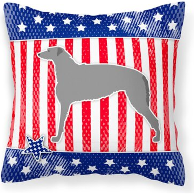 Caroline's Treasures BB3296PW1818 USA Patriotic Scottish Deerhound Decorative Pillow  18 x 18  Multicolor